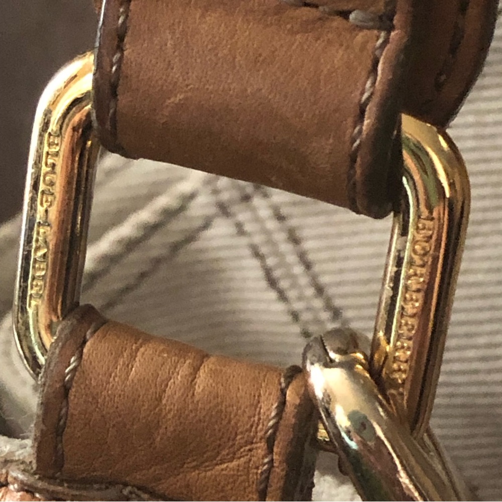 BURBERRY Blue Label Light Beige Canvas Bag with Leather Trim and Crossbody Strap - Picture 9 of 17